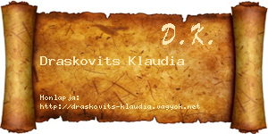 Draskovits Klaudia névjegykártya
